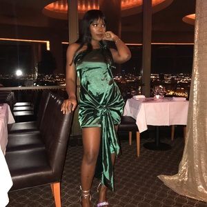 Satin Knot Bodycon Dress